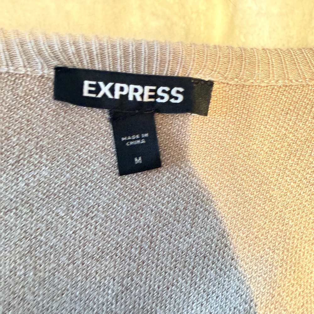 Express Cream Long Sleeve Dress - Picture 3 of 4